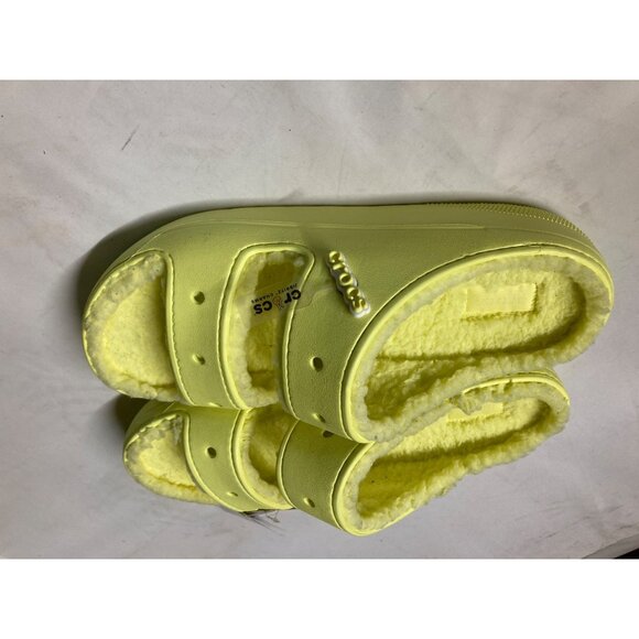 Crocs Classic Cozzzy Sandal Yellow Men Size 13 Fuzzy Lined Slip-On New With Tag - Picture 2 of 6